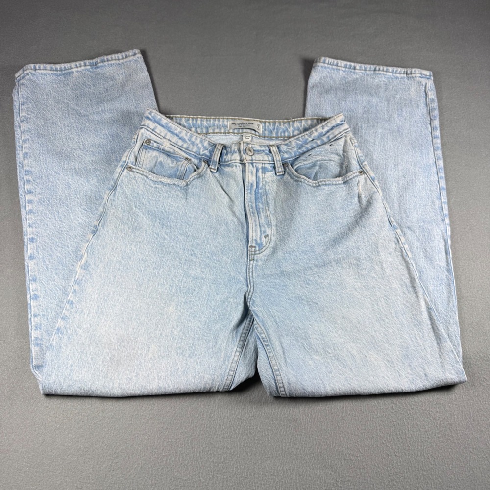 Abercrombie & Fitch 90s Relaxed High Rise Curve Love Jeans 29 8R Light Wash Blue